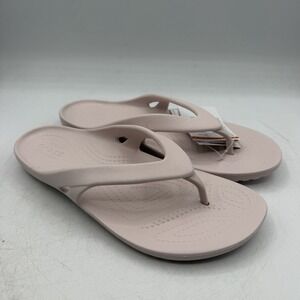 Crocs Kadee II Flip Flops Womens Sz 8 Light Pale Pink Thong Sandals 202492-6PI